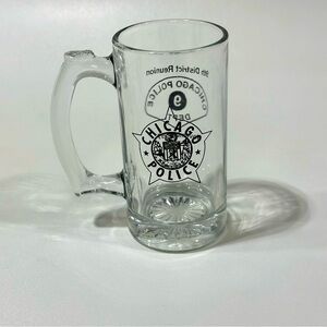 Chicago Police 9th District Reunion Glass Beer Mug Stein November 97’ Heavyduty